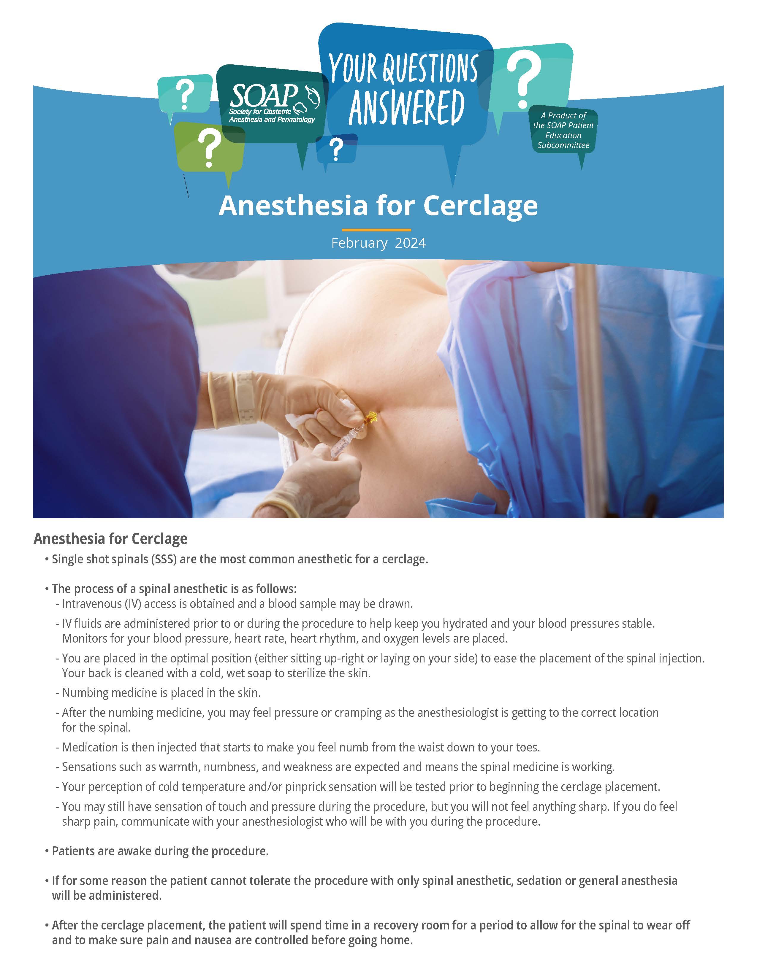 Anesthesia for Cerclage